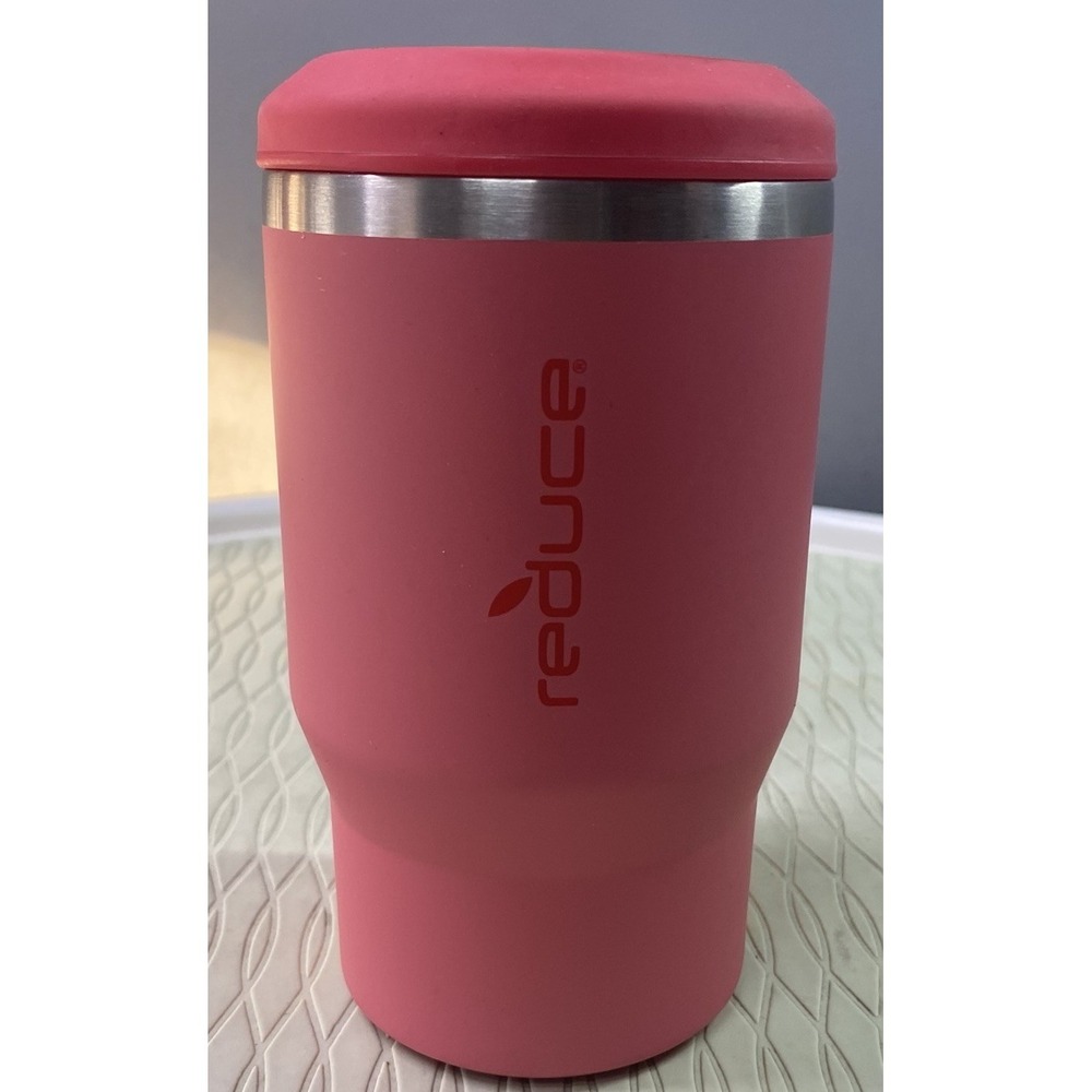 Reduce 4-in-1 Insulated Drink Cooler Tumbler 14oz Stainless Steel Coral 5.5" T